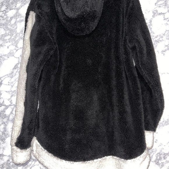 Black/White 1/4 Zip 100% Polyester Mens Hoodie Size Medium - Picture 7 of 10